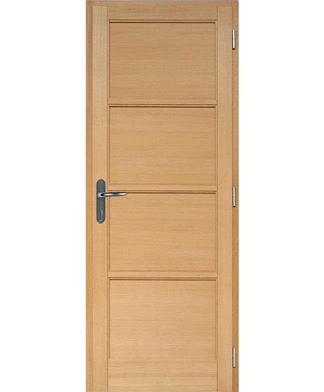 porte battante Access 4 panneaux bois plaqué chêne brut REIVILO E-couliss